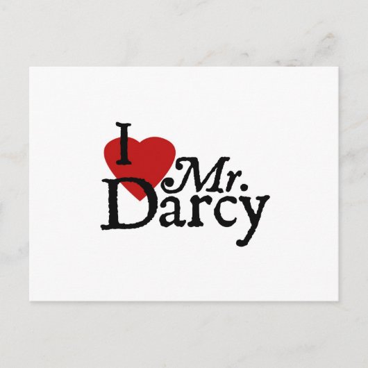 Jane Austen ik hou van Mr Darcy Briefkaart (Voorkant)