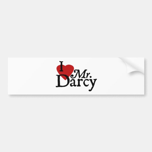 Jane Austen ik hou van Mr Darcy Bumpersticker (Voorkant)