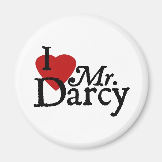 Jane Austen, ik hou van Mr Darcy Magneet (Voorkant)