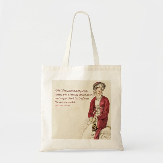Jane Austen kerstCanvas tas (Voorkant)