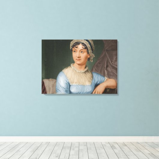 Jane Austen Kleur Portret Fine Art Canvas (Insitu (Houten vloer))