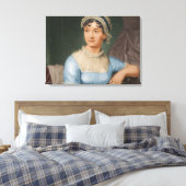 Jane Austen Kleur Portret Fine Art Canvas (Insitu (Slaapkamer))