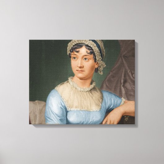 Jane Austen Kleur Portret Fine Art Canvas Afdruk (Voorkant)