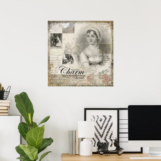 Jane Austen-kunstafdruk Poster (Thuiskantoor)