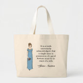 Jane Austen Lady Grote Tote Bag (Voorkant)