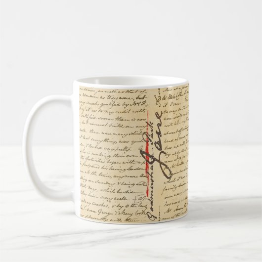 Jane Austen Letter Coffee Mok (Links)
