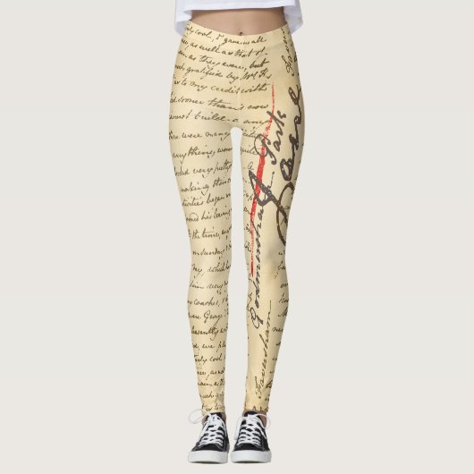 Jane Austen Letter Leggings (Voorkant)