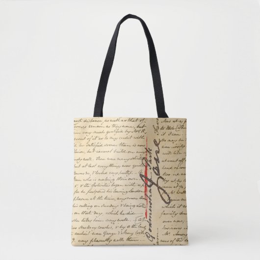 Jane Austen Letter Tote Bag (Voorkant)