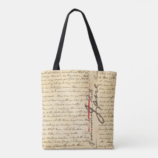 Jane Austen Letter Tote Bag (Achterkant)