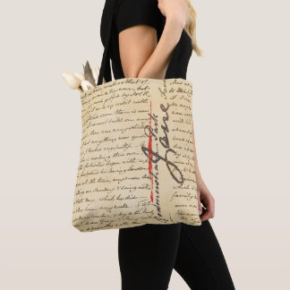 Jane Austen Letter Tote Bag
