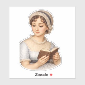 Jane Austen lezend Sticker