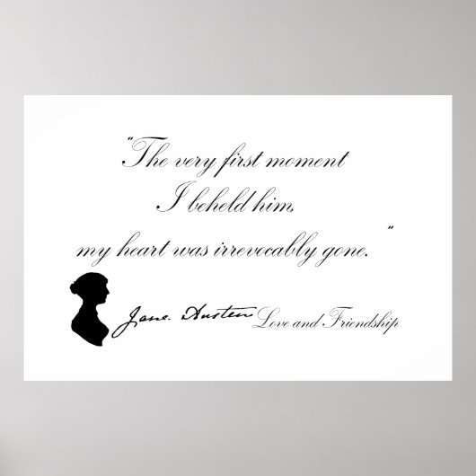 Jane Austen Love and Friendship Quote Poster (Voorkant)