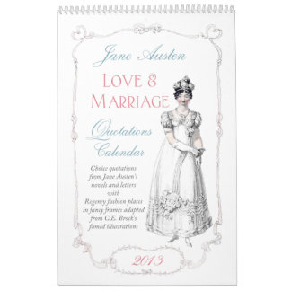 Jane Austen Love Marriage Quotations Calendar 2013 Kalender