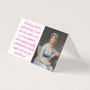 Jane Austen met citaat (roze) Vouwkaart Kaart