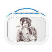 Jane Austen met een Smile Lunchbox (Achterkant)