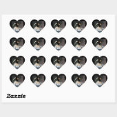 Jane Austen met vogelhoofd Hart Sticker (Vel)