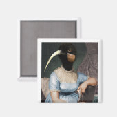 Jane Austen met vogelhoofd Magneet (Voorkant / Achterkant)