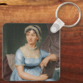 Jane Austen met vogelhoofd Sleutelhanger (Achterkant)