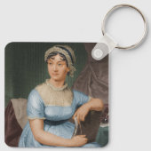 Jane Austen met vogelhoofd Sleutelhanger (Achterkant)