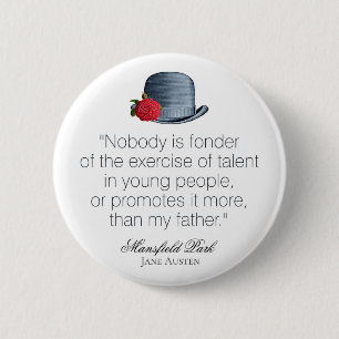 Jane Austen - Mijn vader - Pet Ronde Button 5,7 Cm