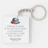 Jane Austen - Mijn vader - Pet Sleutelhanger (Achterkant)