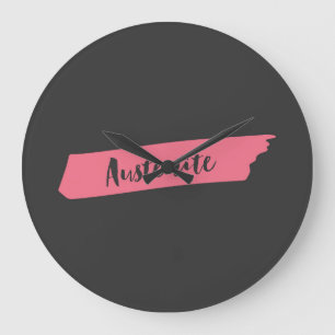 Jane Austen Modern Pink Brush Austenite Grote Klok