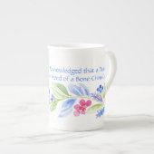 Jane Austen Motto Floral BONE CHINA Porselein Kop (Voorkant rechts)