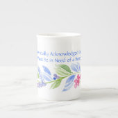 Jane Austen Motto Floral BONE CHINA Porselein Kop (Voorkant)