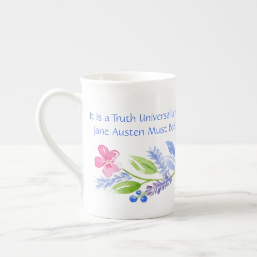Jane Austen Motto Floral BONE CHINA Porselein Kop (Links)