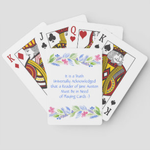 Jane Austen Motto Floral Klassieke speelkaarten