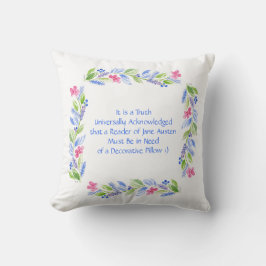 Jane Austen Motto Floral Kussen