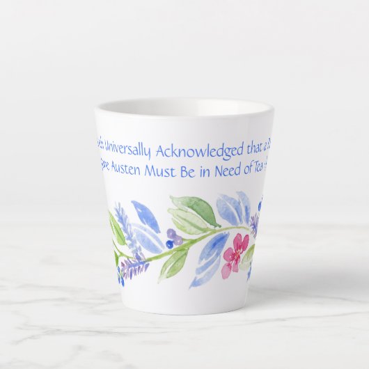 Jane Austen Motto Floral Mok (Voorkant)