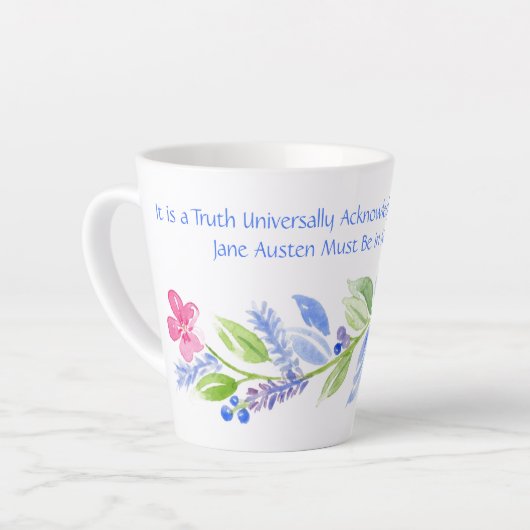 Jane Austen Motto Floral Mok (Linkerhoek)