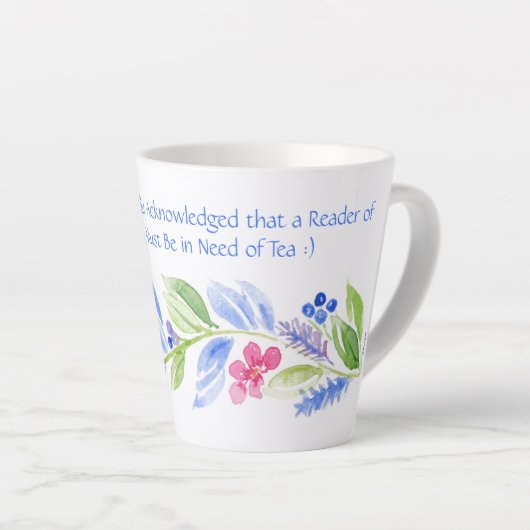 Jane Austen Motto Floral Mok (Rechterhoek)