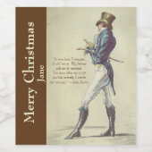 Jane Austen Mr Darcy gepersonaliseerd wijnlabel Wijn Etiket (Enkel label)