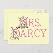 Jane Austen Mrs Darcy Gift Briefkaart (Voorkant / Achterkant)