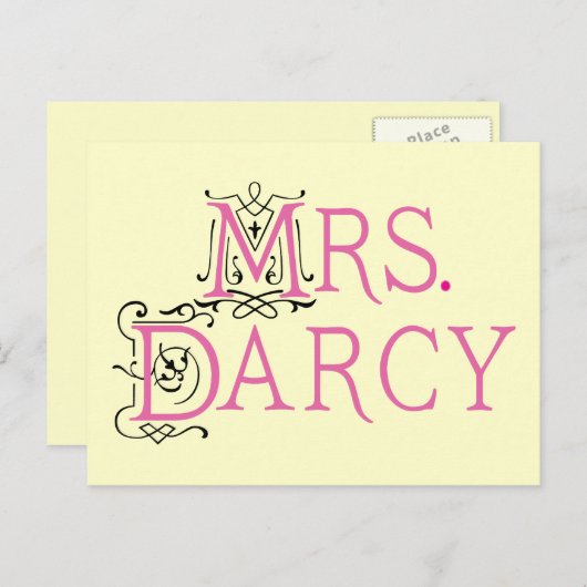 Jane Austen Mrs Darcy Gift Briefkaart (Voorkant / Achterkant)