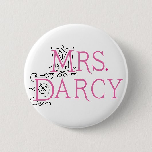 Jane Austen Mrs Darcy Gift Ronde Button 5,7 Cm (Voorkant)
