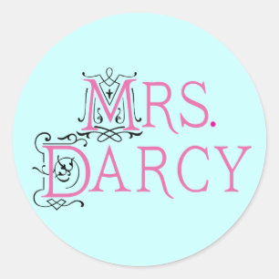 Jane Austen Mrs Darcy Gift Ronde Sticker