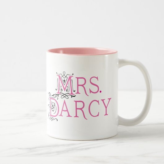 Jane Austen Mrs Darcy Gift Tweekleurige Koffiemok (Rechts)