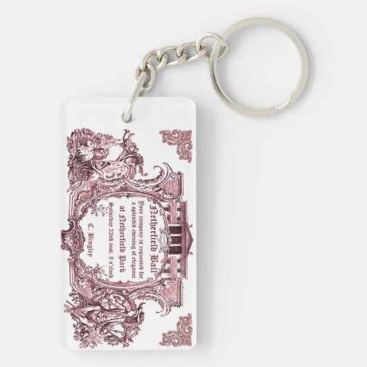 Jane Austen: Netherfield Ball Invite Sleutelhanger (achterkant)