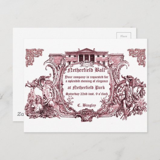 Jane Austen:Netherfield Ball nodigt kaarten uit (Voorkant / Achterkant)