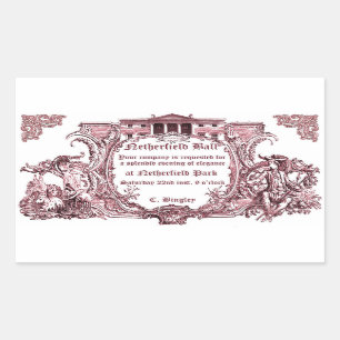 Jane Austen: Netherfield Ball-Sticker Rechthoekige Sticker