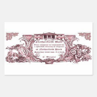 Jane Austen: Netherfield Ball-Sticker Rechthoekige Sticker