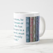 Jane Austen Novel Quote (blue) Grote Koffiekop (Voorkant rechts)