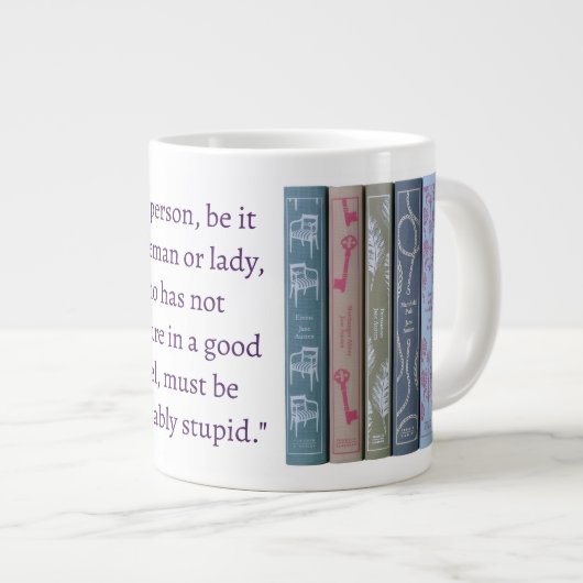 Jane Austen Novel Quote (dark purple) Grote Koffiekop (Voorkant rechts)