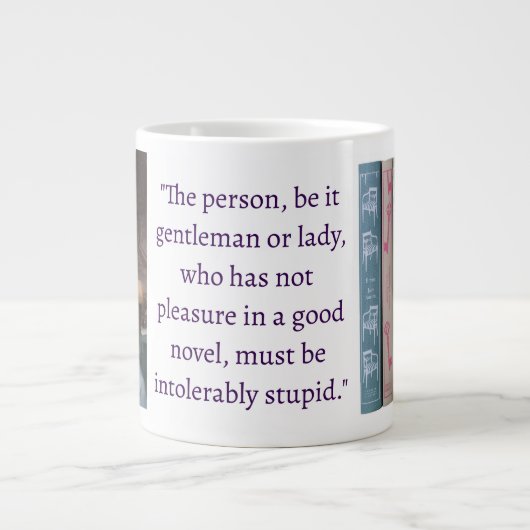 Jane Austen Novel Quote (dark purple) Grote Koffiekop (Voorkant)