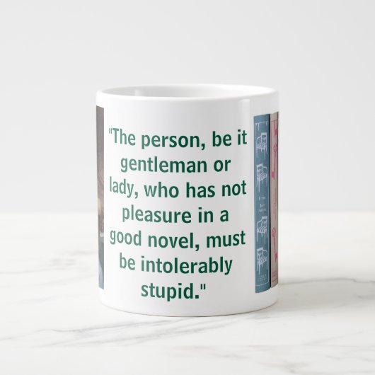 Jane Austen Novel Quote (green) Grote Koffiekop (Voorkant)