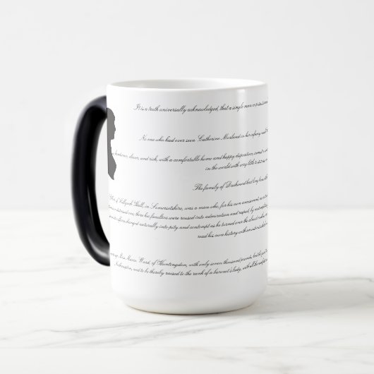 Jane Austen Novels' First LInes Magische Mok (Voorkant links)