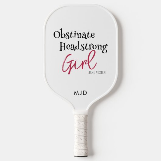 Jane Austen Obstinate Headstrong Girl Monogram Pickleball Paddle (Voorkant)